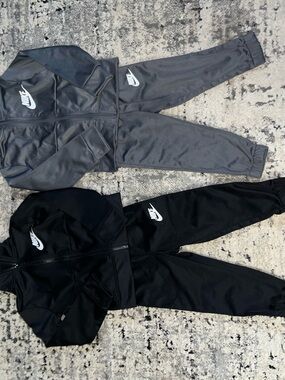 Nike Kids' 2-Piece Tracksuit Set in Black and Charcoal